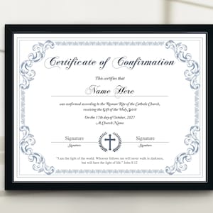 Editable Confirmation Certificate Template, Minimalist Religious ...