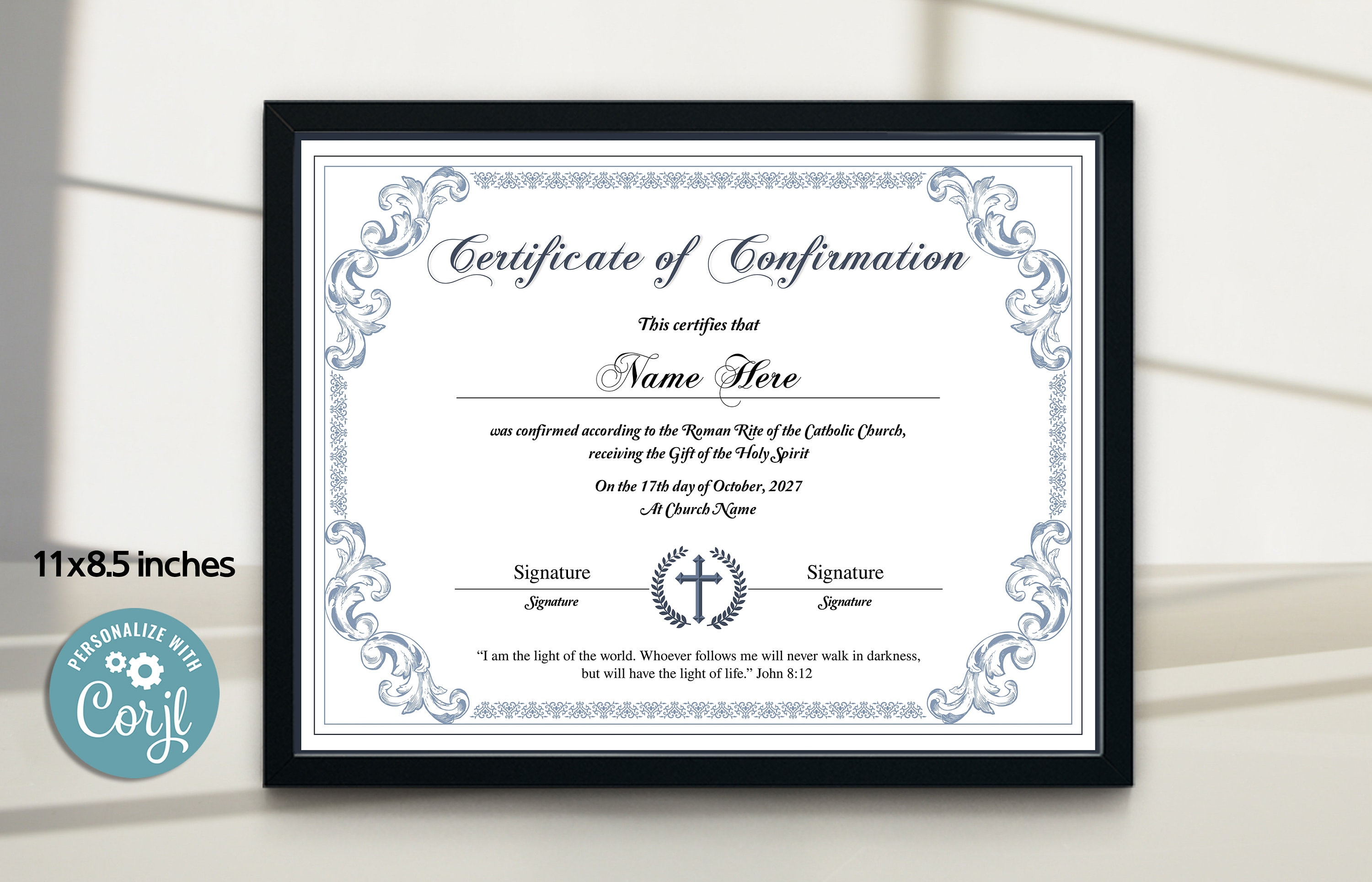 Editable Confirmation Certificate Template Minimalist - Etsy