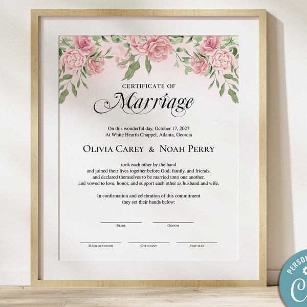Catholic Marriage Certificate - Etsy