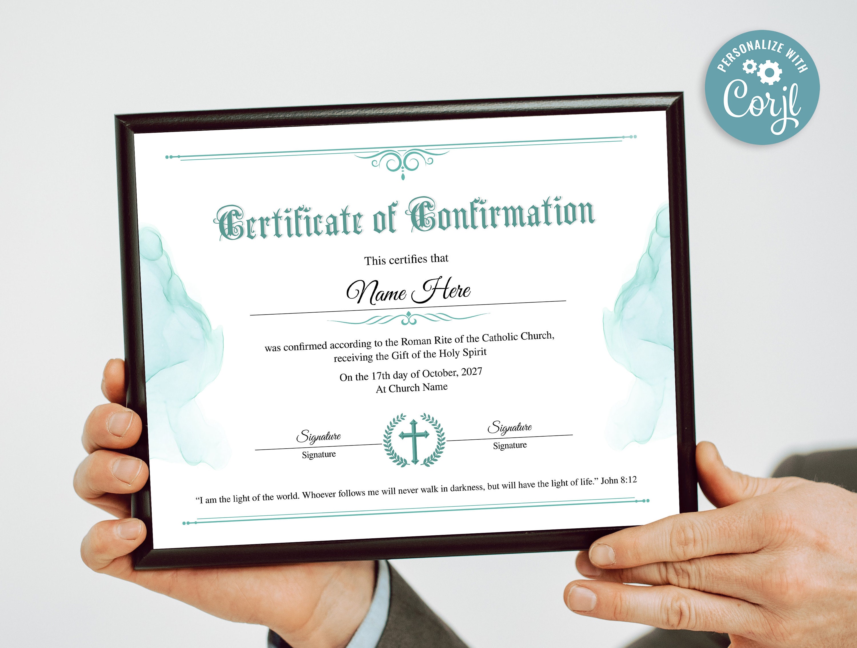 Confirmation Certificate Template 11x8.5 Printable - Etsy