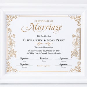 Heiratsurkunde Vorlage, elegante Heiratsurkunde, Hochzeitsurkunde, bearbeitbares Eheversprechen Andenken, katholische Hochzeit