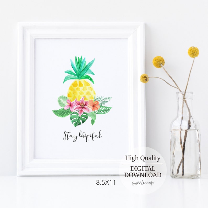 Stay Hopeful Pineapple Printable IVF IVF Printable Quote Etsy