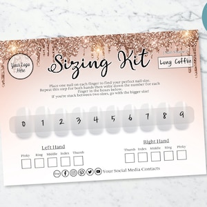 Nagel Sizing Kit, DIY Press On Nail Sizing Kit, Sizing Kit Für Nägel, Press On Nail Sizing Kit, Nagel Visitenkarten, Benutzerdefinierte Nagel Sizing Kit