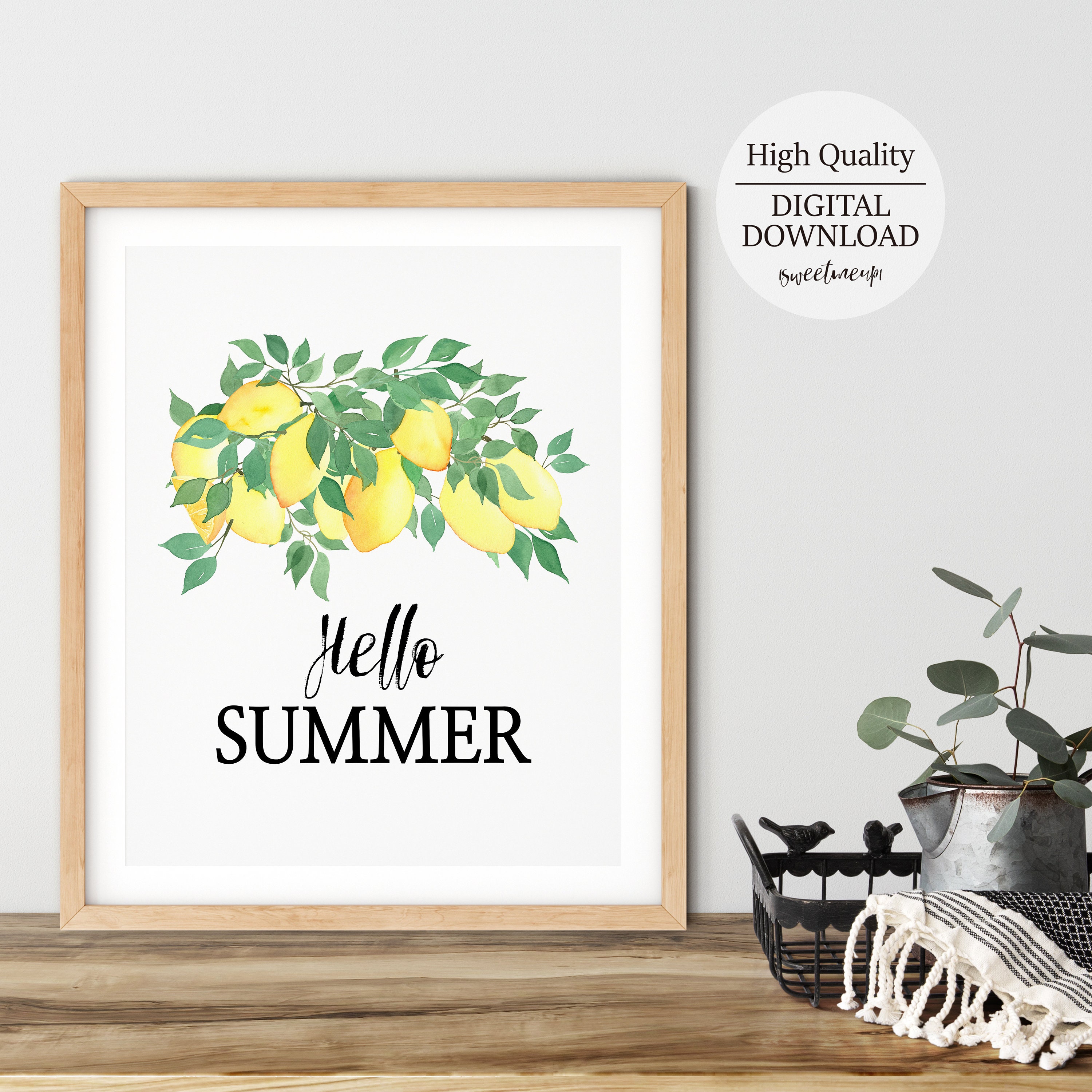Lemon Prints Lemons Kitchen Print Hello Summer Prints Lemon Etsy