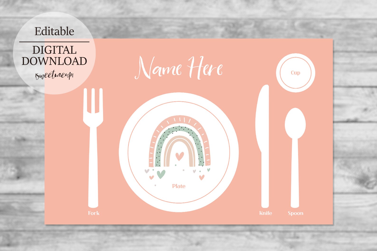 Montessori Placemat Printable Personalized Children Placemat Etsy