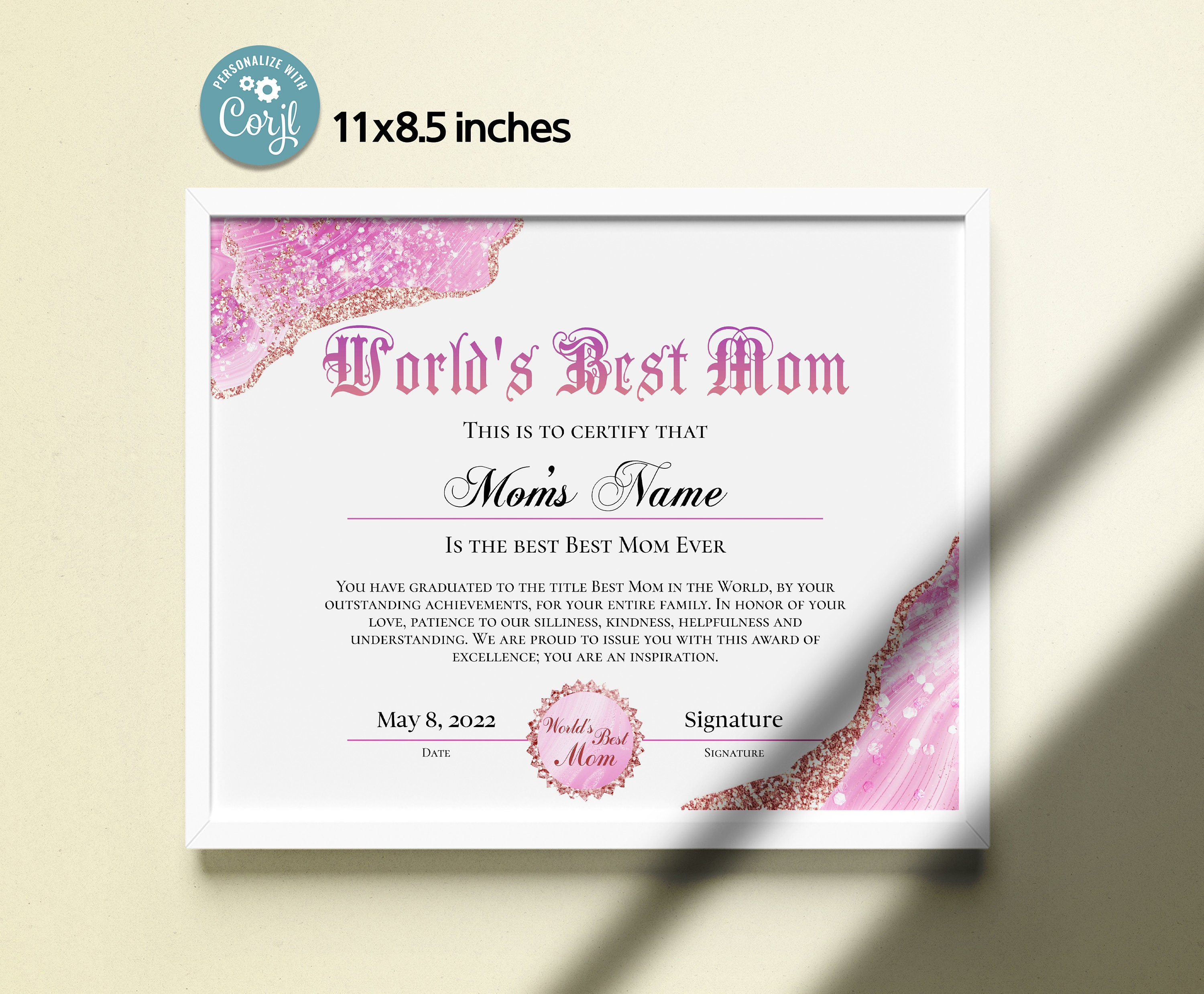 Best Mom Certificate Template Mother #39 s Day Certificate Etsy Best Mom Certificate Template Mother #39 s Day Certificate Etsy