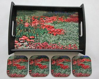 Serving Tray: Field of Flowers Tray and Coaster Set