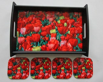 Serving Tray: Tulip Tray and Coaster Set