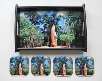 Baobab Tree Tray and Coaster Set