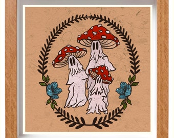 Mushroom Ghosts Print Digital