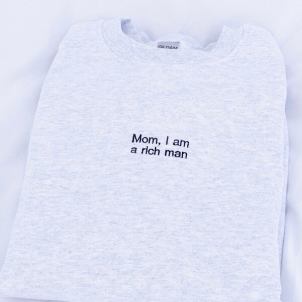 Girocollo ricamato 'Mamma sono ricco'