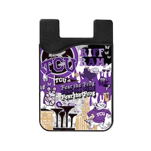 Texas Christian University Silicone Phone Wallet (¡para cualquier teléfono!) * Descuento a granel *