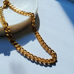 Gold Plated Cuban Curb Chain Necklace: Hypoallergenic Choker
