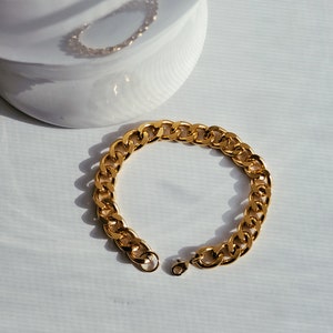 Gold Filled Curb Chain Bracelet: Bold Womens Cuban Bracelet