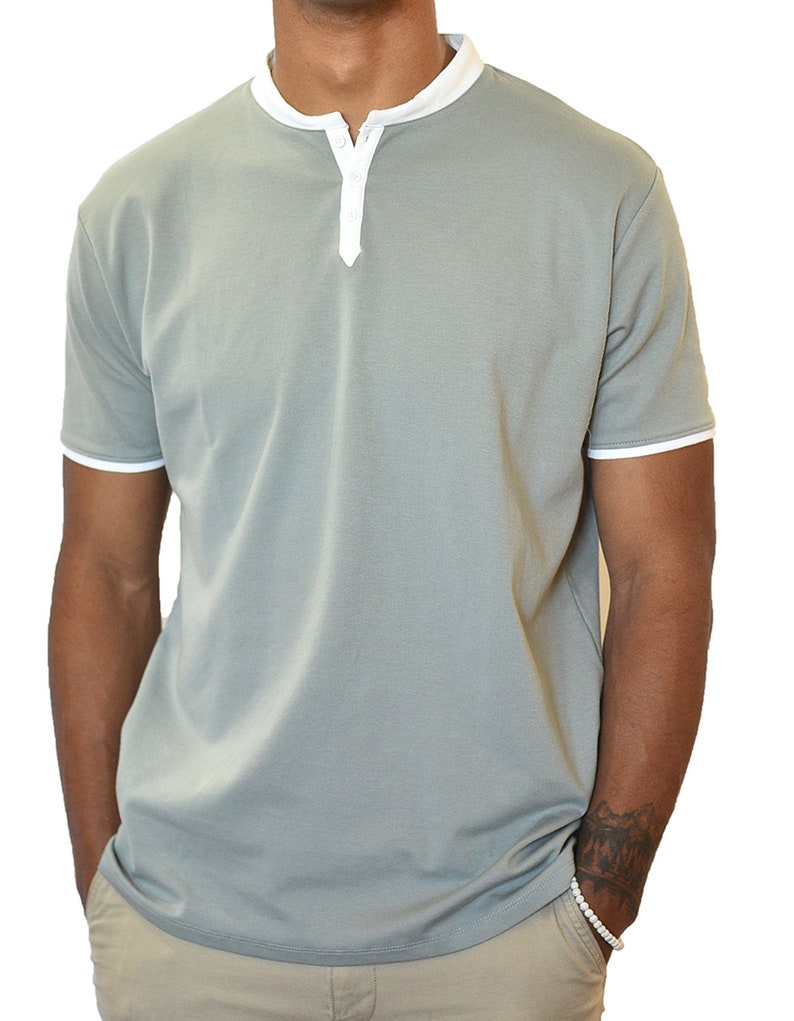 Men's Short Sleeve Henley 3-button Collar Shirt | Super Soft Cotton ...