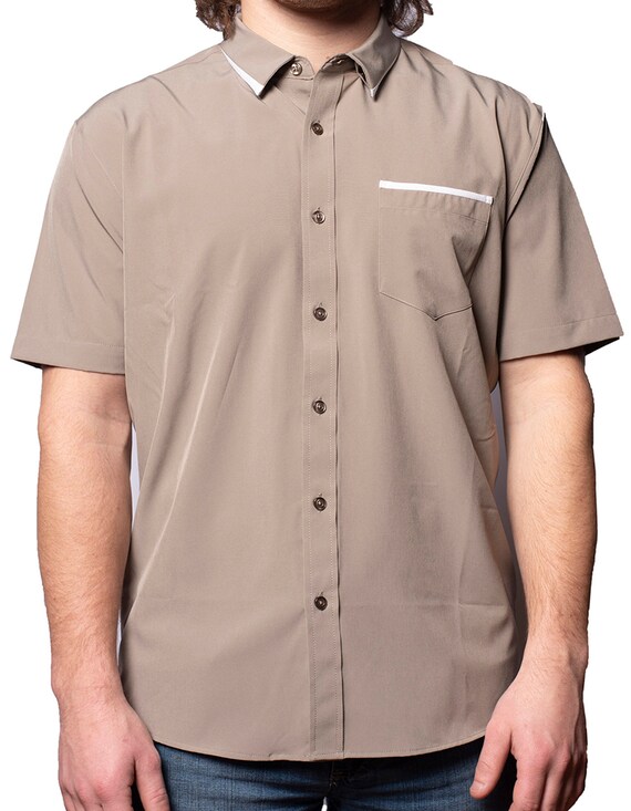 taupe color mens dress shirt Mens Verno Fashion Taupe Dress Shirt 17-17.5 34/35 NEW