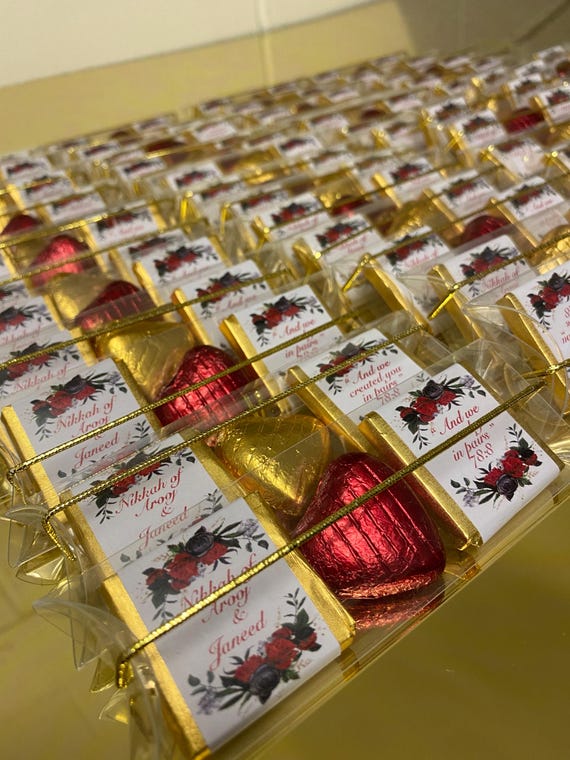 Trio Chocolates for wedding favours, nikkah favours, baby announcement, aqiqa