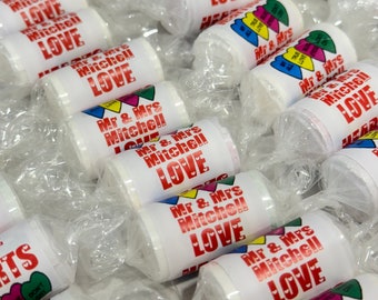 Personalized Mini Love Hearts: Wedding Favors, Vegetarian