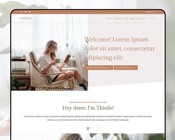 NEW Boho WordPress Theme | WordPress Blog, Shop, Fashion, Responsive Template | Kadence Child Theme | Thistle