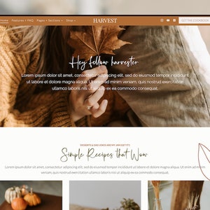 Boho WordPress Theme | WordPress Food, Blog, Shop Theme | WordPress Blog Theme | Responsive Blog Template | Harvest