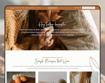Boho WordPress テーマ | WordPress フード、ブログ、ショップ テーマ | WordPress ブログ テーマ | レスポンシブ ブログ テンプレート | Harvest