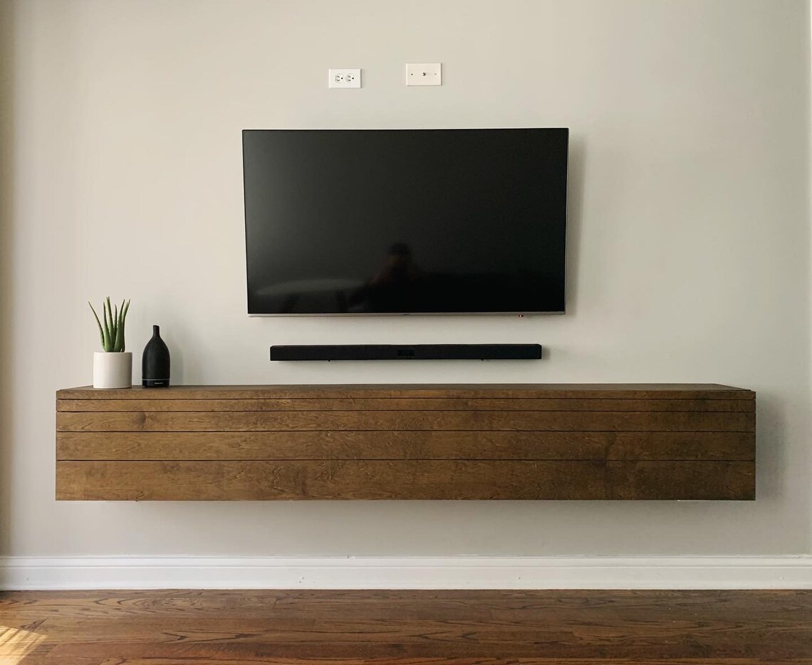 Floating Media Console Etsy