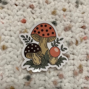 Retro Vintage Mushroom Design - Retro Vintage Aesthetic - Sticker