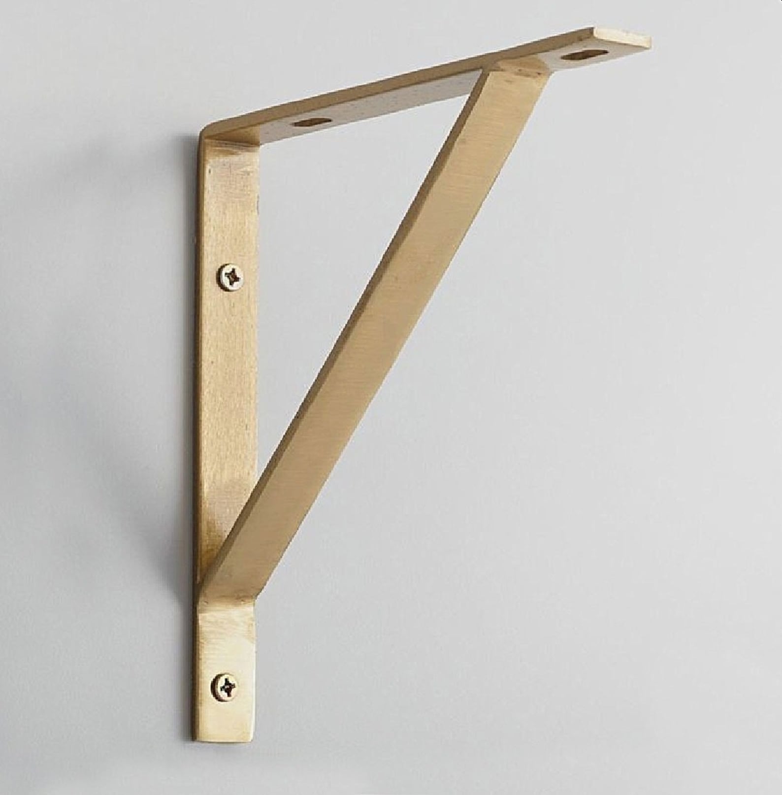 Solid Brass Shelf Bracket With Support Etsy