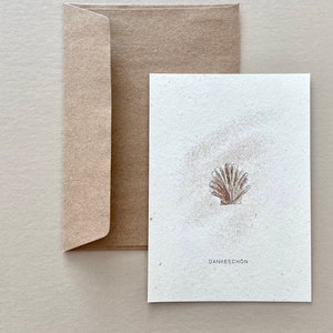 Postkarte Muschel  "Dankeschön" inkl. Briefumschlag, Danke Karte