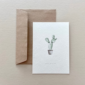 Postkarte Kaktus  "Happy With You", Grußkarte, Glückwunschkarte, Geburtstagskarte