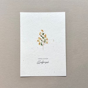 Postkarte mit Blumenstrauß "Herzlichen Glückwunsch" inkl. Briefumschlag, Glückwunschkarte, Grußkarte, Blume, Geburtstagskarte