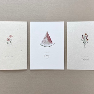 Set di 3 cartoline per congratulazioni, biglietti di auguri, biglietti di compleanno