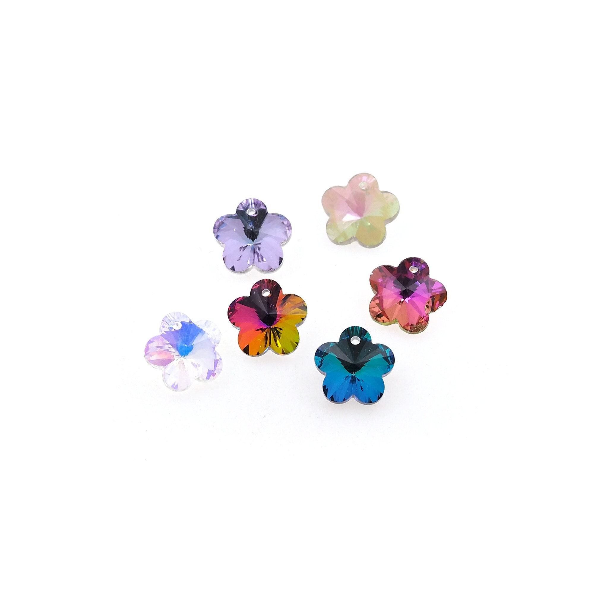 Flower Crystal Pendant-Flower Rhinestone Faceted Crystal AB | Etsy