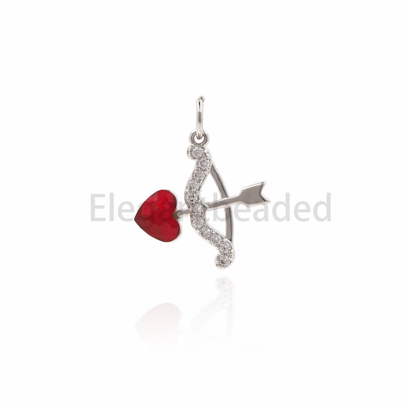 Cupid Bow Arrow Pendant-Bow Arrow Necklace-Unisex Charm Jewelry 19.9x15.2x2.4mm