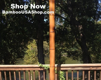 Bamboo Poles-4.0 inch Diameter Flamed Giant-4.0" Diameter x 1.0 ft-7.0 ft Length - bamboousashop.com