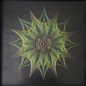 String Art Wall Hanging, Sacred Geometry Decor, Zen Art Mandala, Vibrant Living Room Decor