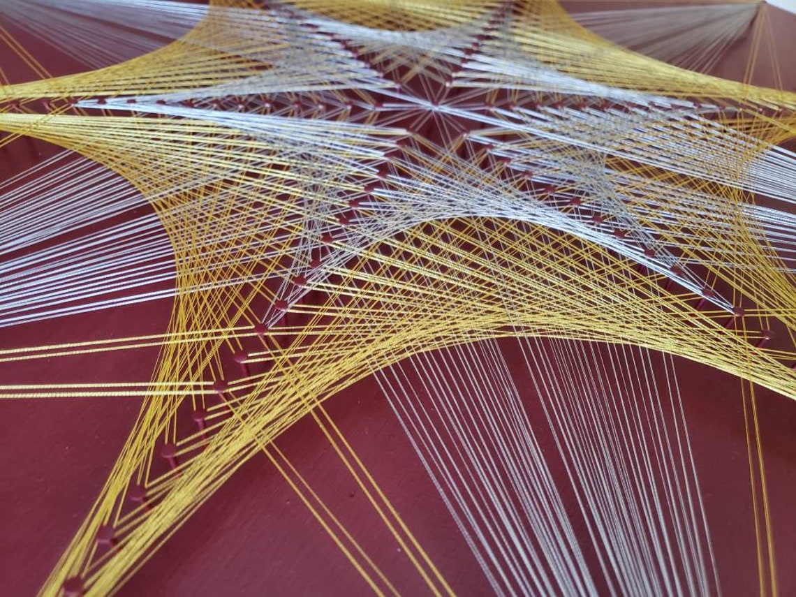 Star String Art Wall Hanging, Sacred Geometry Decor, Zen Mandala Wall