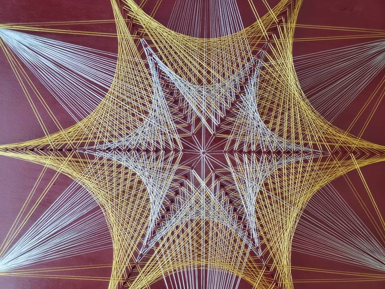 Star String Art Wall Hanging, Sacred Geometry Decor, Zen Mandala Wall