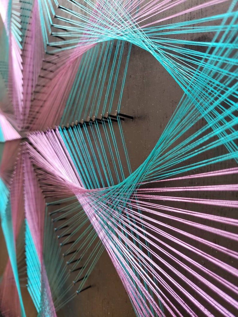 String Art Wall Hanging, Flower Living Room Decor, Boho Chic, Sacred