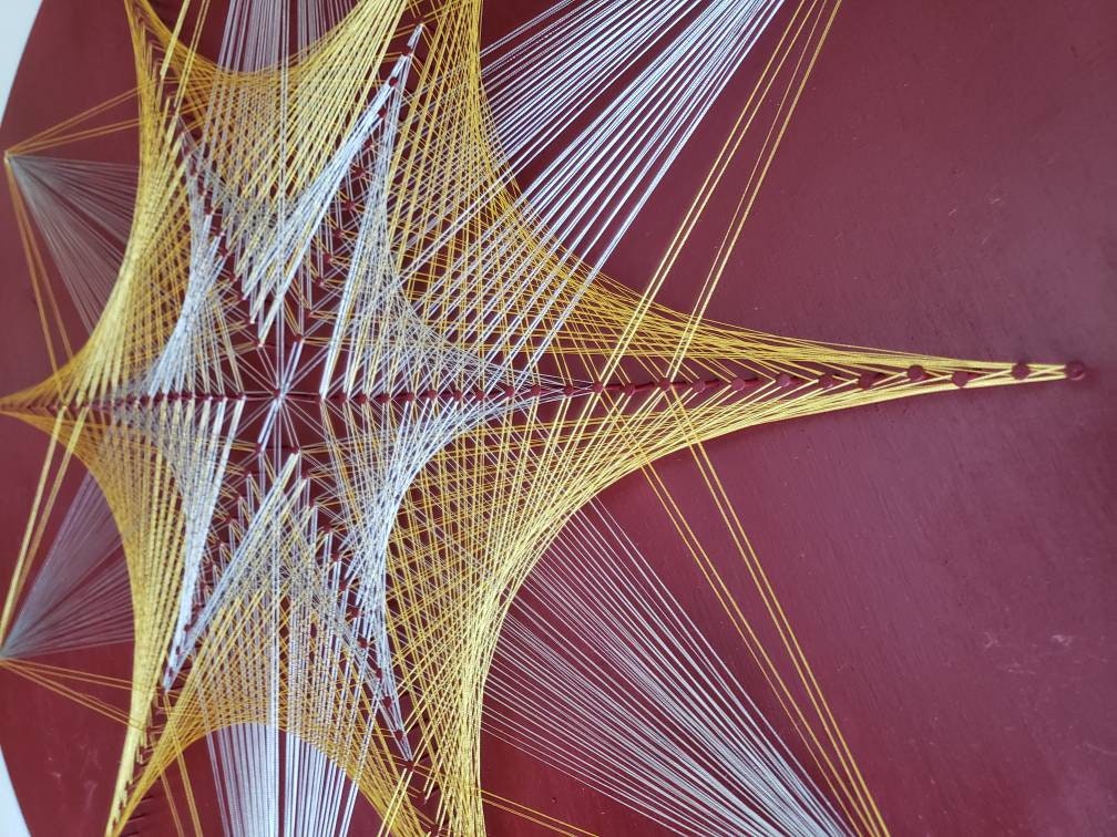 Star String Art Wall Hanging, Sacred Geometry Decor, Zen Mandala Wall ...