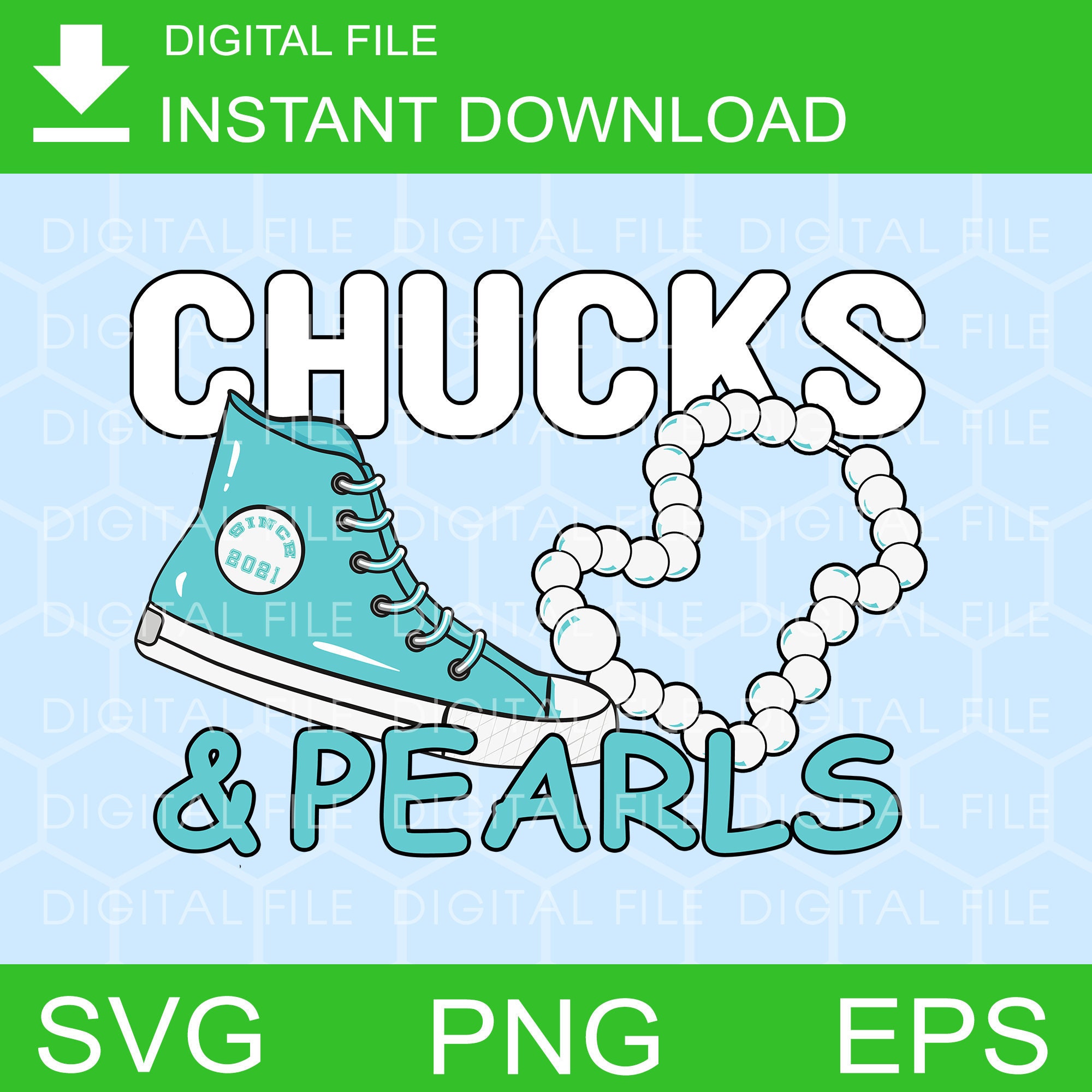 Chucks & Pearls Svg / Digital file instant download / SVG Etsy