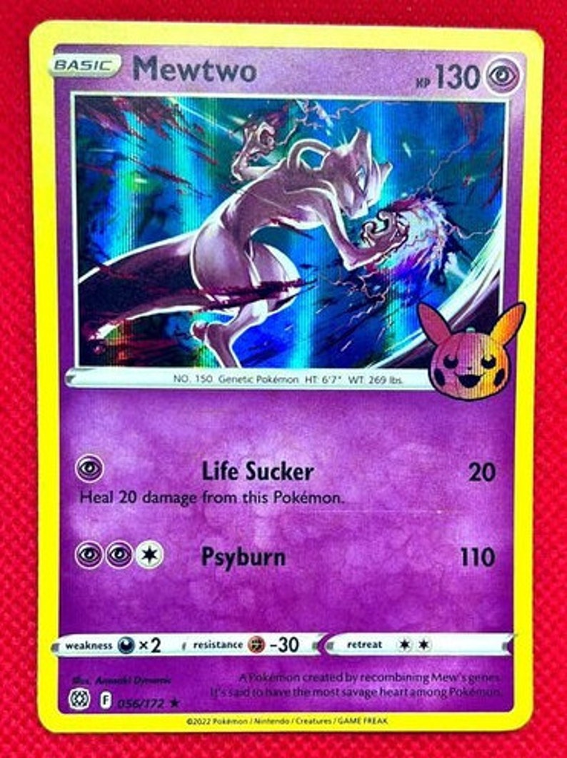 Mewtwo Holo Trick or Trade Pokemon Card 056/172 Etsy