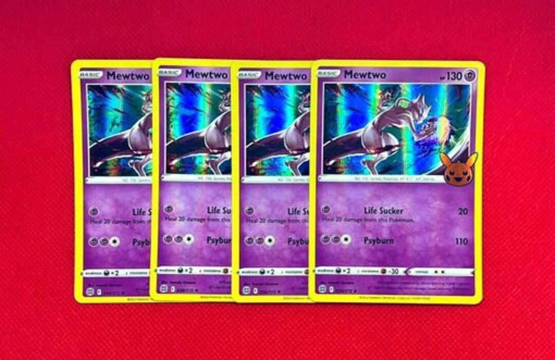 4x Mewtwo Holo Trick or Trade Pokemon Cards Lot 056/172 Etsy