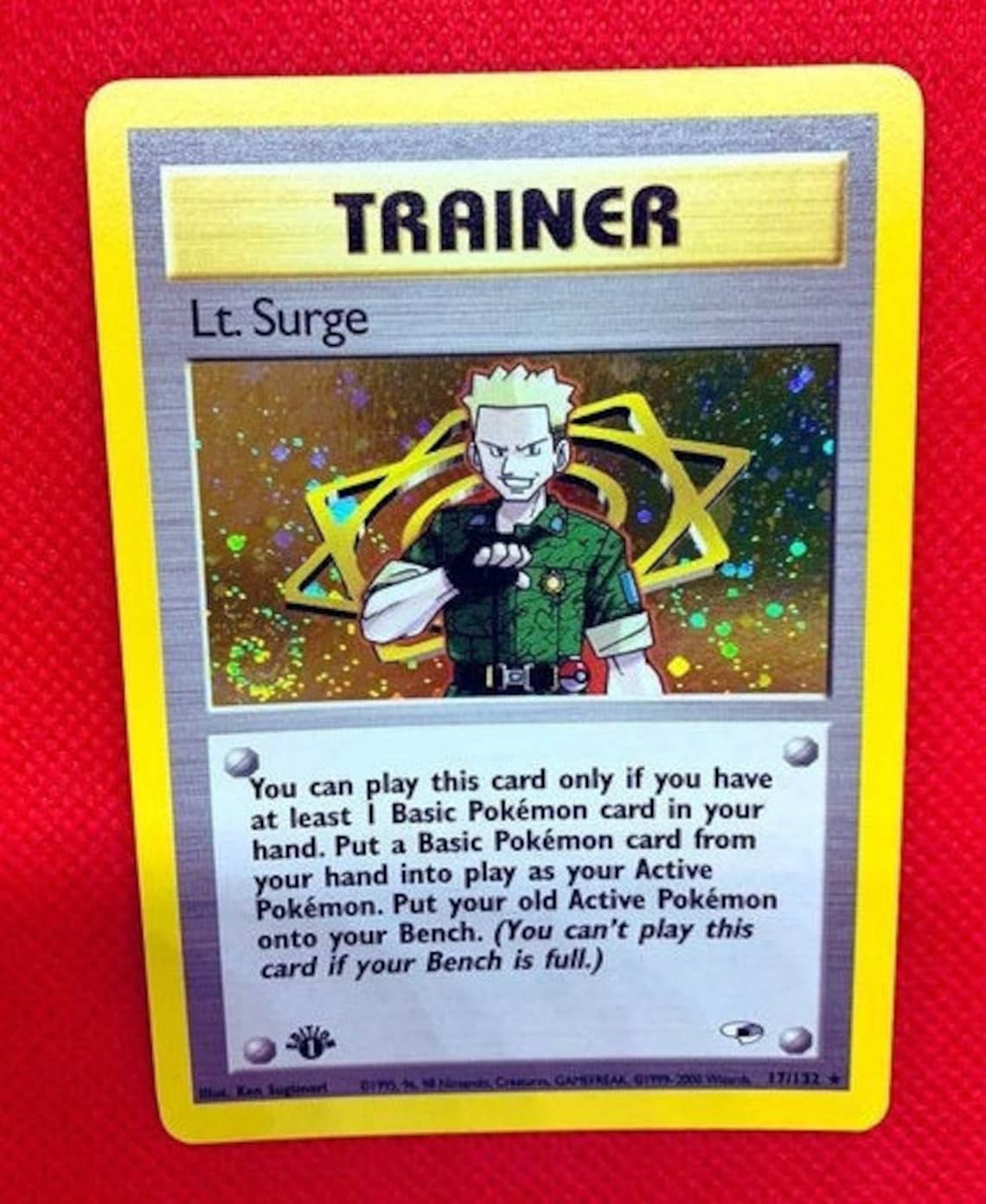 Lt. Surge Trainer 1st EDITION Holo Gym Heroes Pokemon Card | Etsy