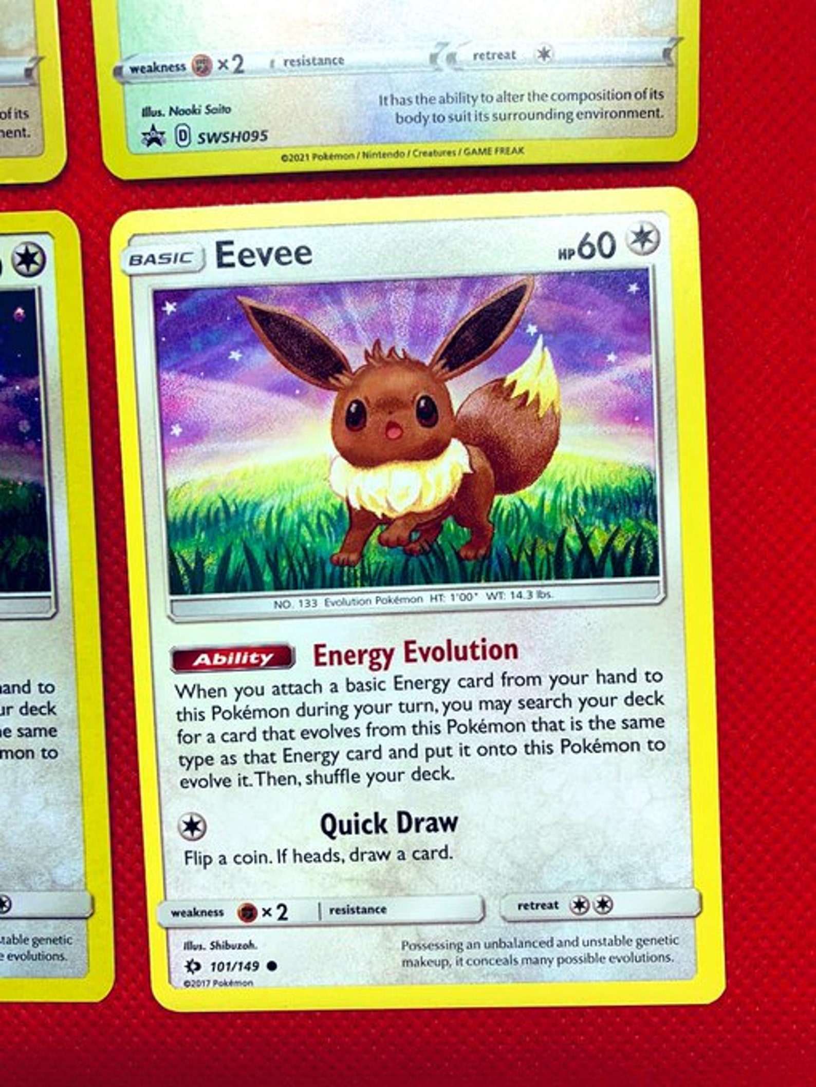 Eevee 4 Card Lot 3 Holo / 1 Non Holo Pokemon Cards | Etsy