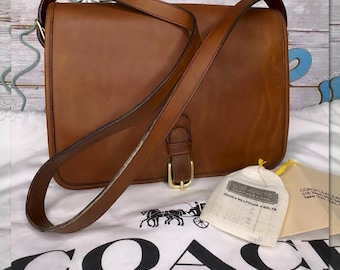 Vintage Coach New York City Tabac Saddle Pouch Bag 9585
