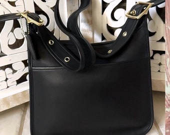 Vintage Coach Kimball Half-moon Black Leather Crossbody Bag 9911