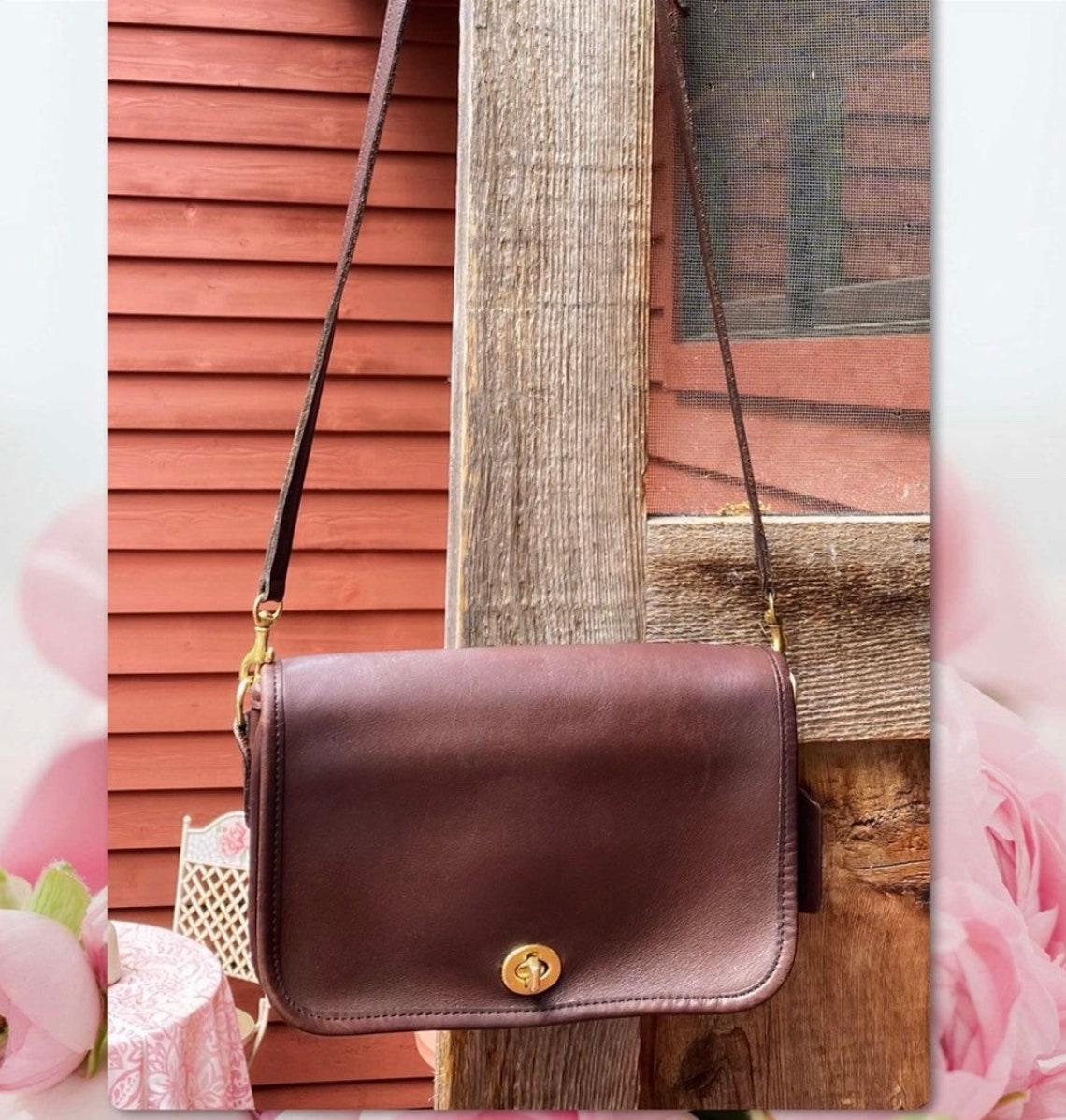 MAHOGANY VINTAGE COACH Penny Pocket Bag 9755 Etsy