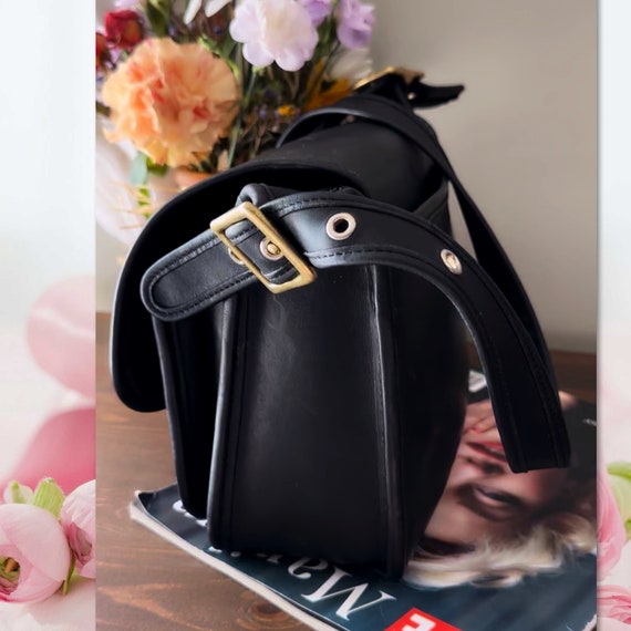 COACH RAMBLER Black Leather Crossbody Bag 9061 Gem