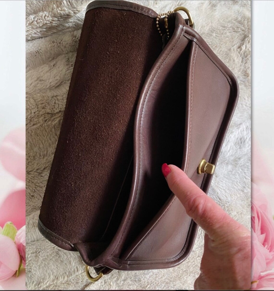 MAHOGANY VINTAGE COACH Penny Pocket Bag 9755 Etsy